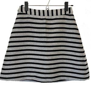 Black and White Striped Express A-Line Skirt